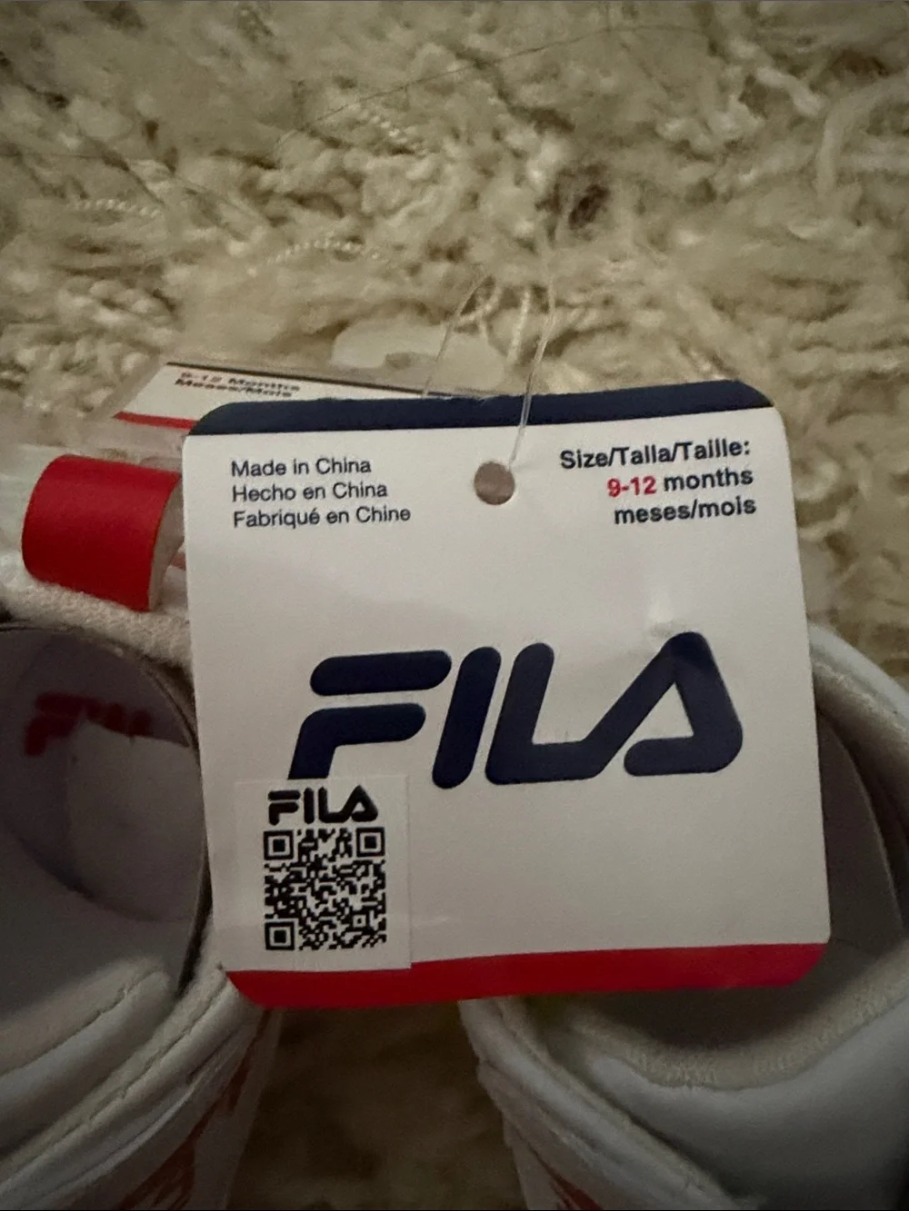 FILA White and Red Baby Walker Sneakers